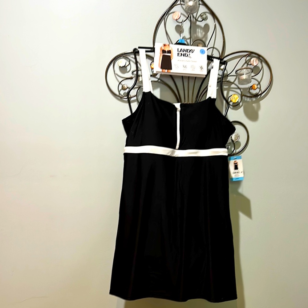 Lands' End Black and White Women's Swim Dress size L